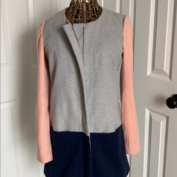 Women’s Sabine color block zip pea coat - Picture 5 of 8